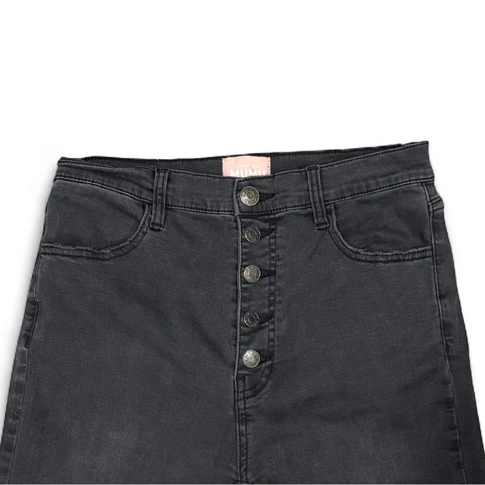 Show Me Your Mumu Soho Button Up Skinny Jeans Distressed Black Size 31 - Picture 5 of 6